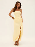 Analeah Strapless Maxi Dress Lemon Yellow