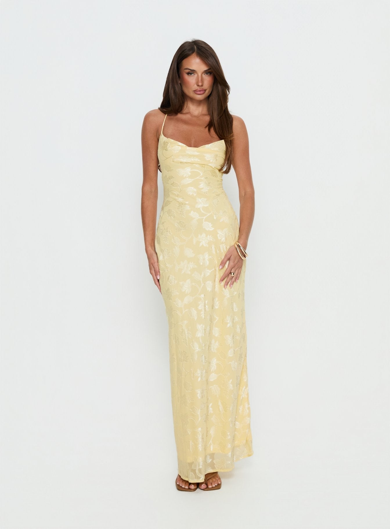 Celena Maxi Dress Lemon Burnout