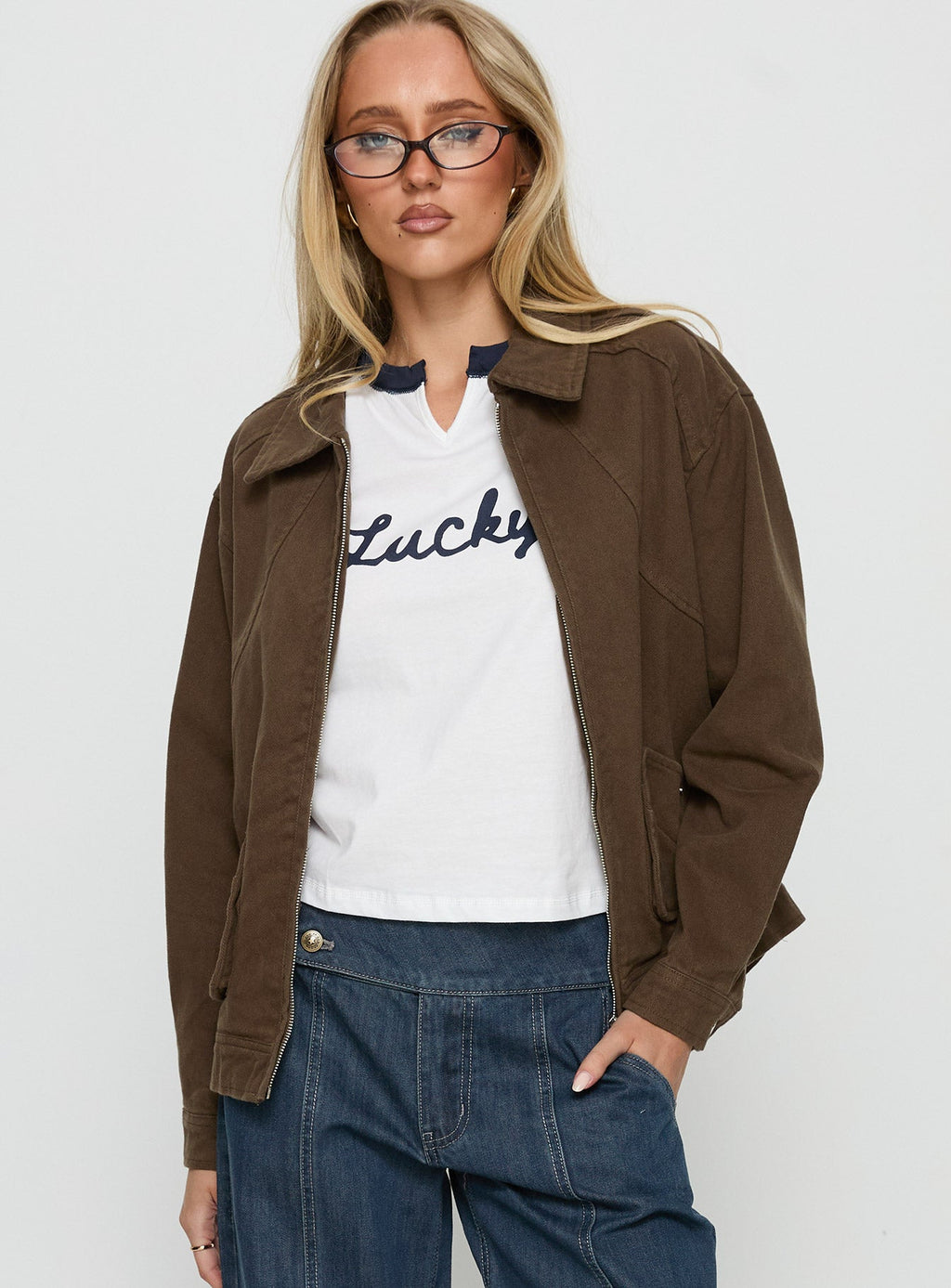 Nelsie Collared Oversized Jacket Green