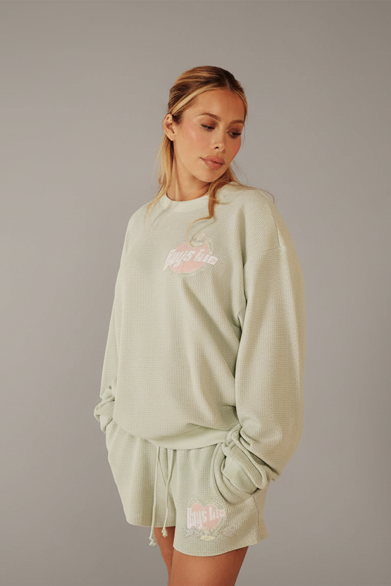 Boys Lie Breakfast Beers Pastel Kara Crewneck Sweater