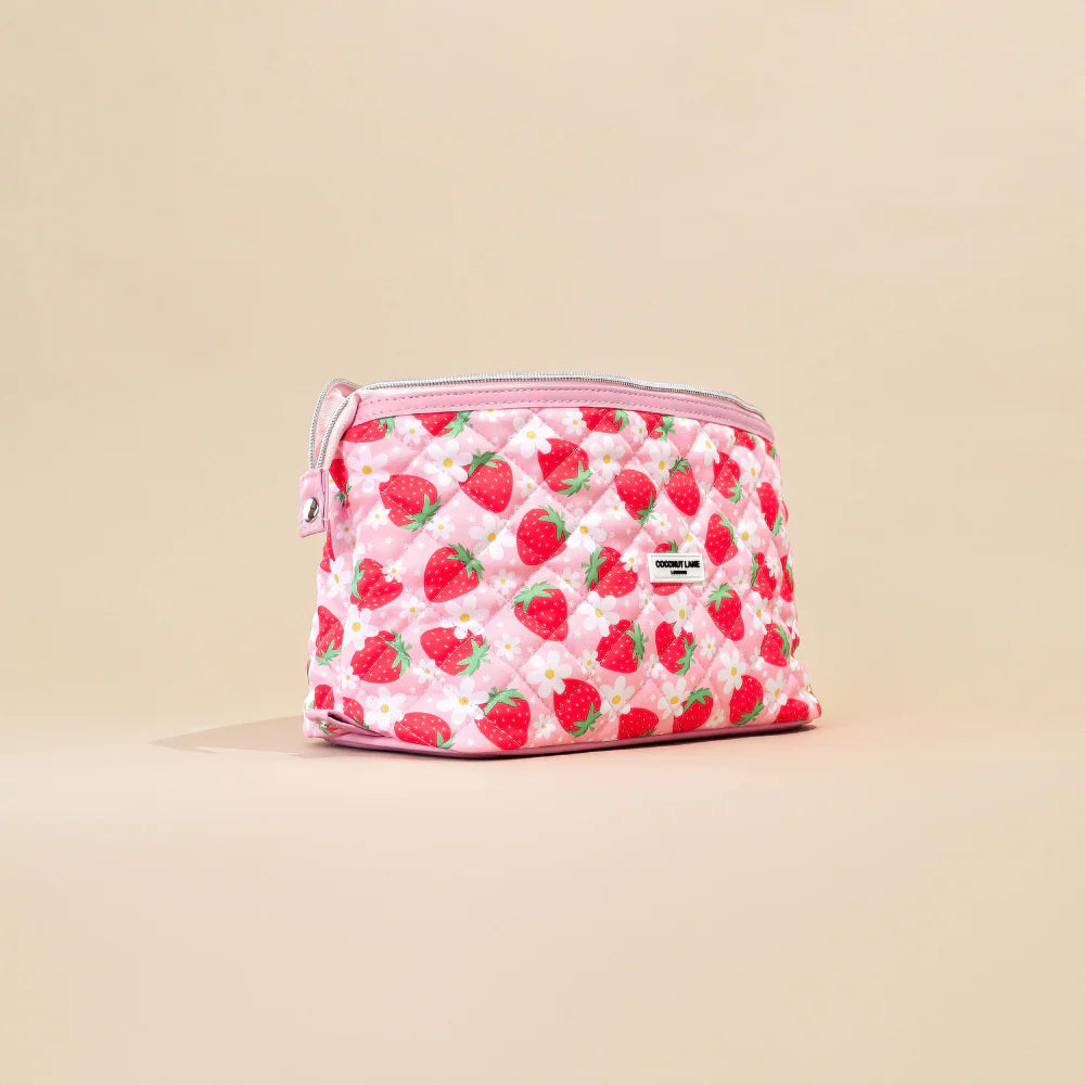 Coconut Lane Quilted Berry Cute Expandable Cosmetic Bag