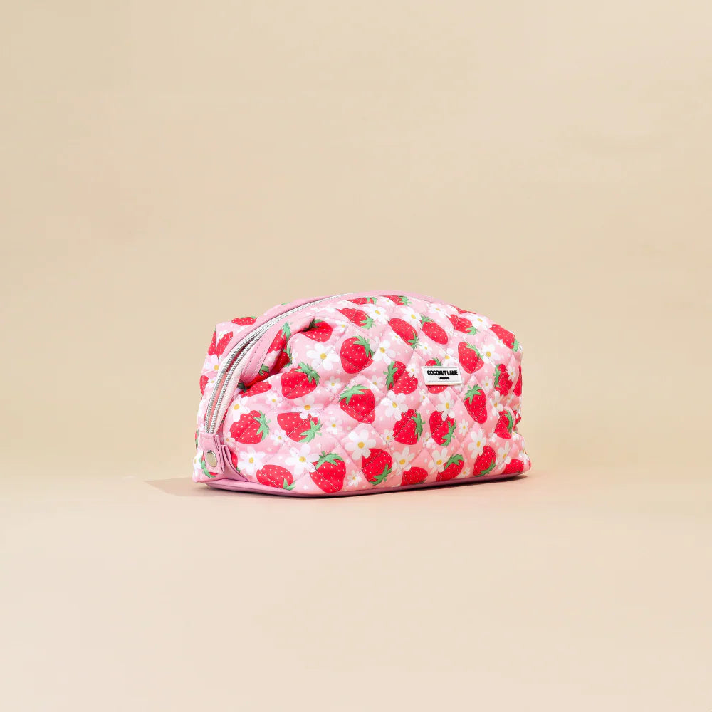 Coconut Lane Quilted Berry Cute Expandable Cosmetic Bag