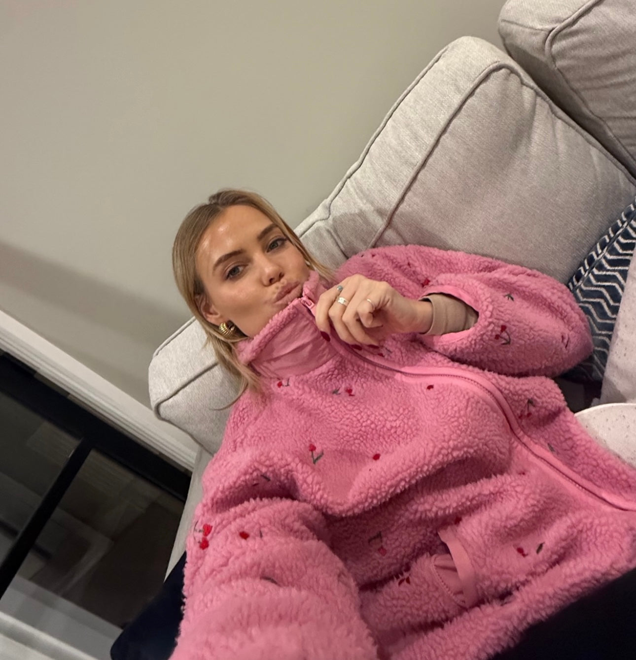 Beach Riot Bennie Fleece Jacket as seen on Chloe Meadows