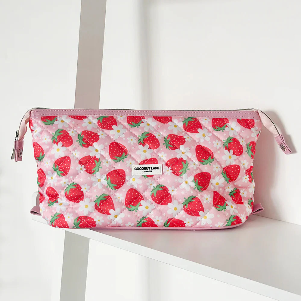 Coconut Lane Quilted Berry Cute Expandable Cosmetic Bag