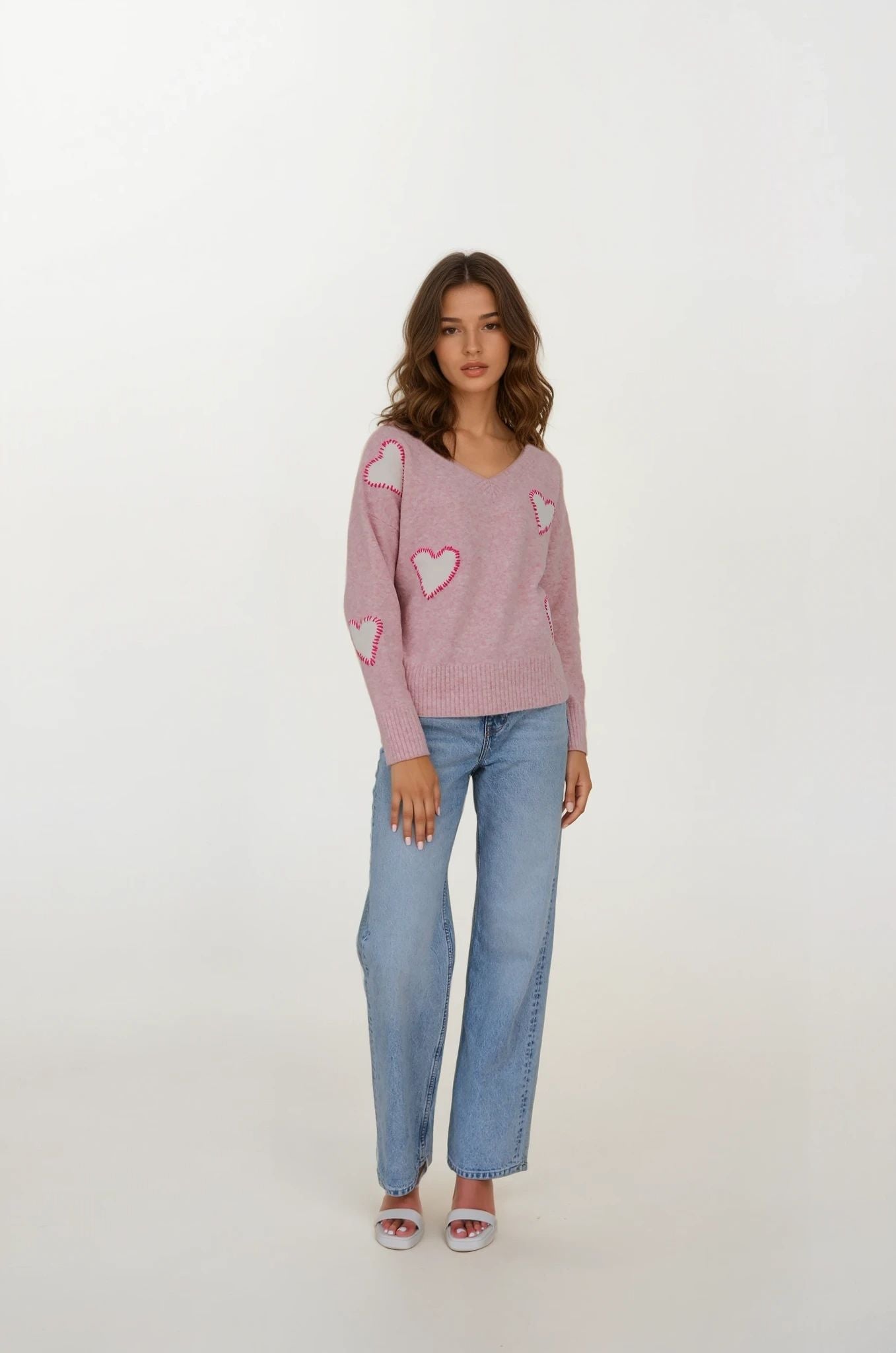 CHRLDR Sweetheart V Neck Perfect Sweater