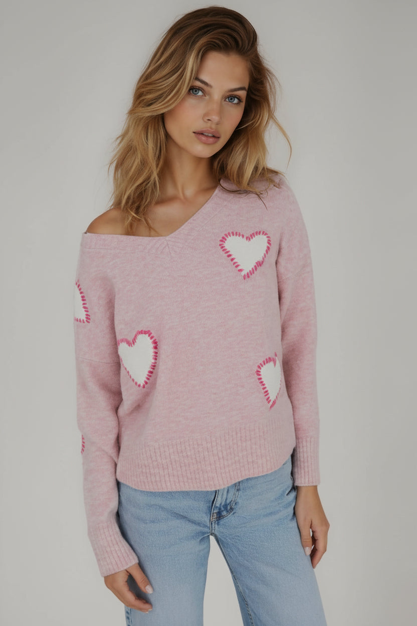 CHRLDR Sweetheart V Neck Perfect Sweater