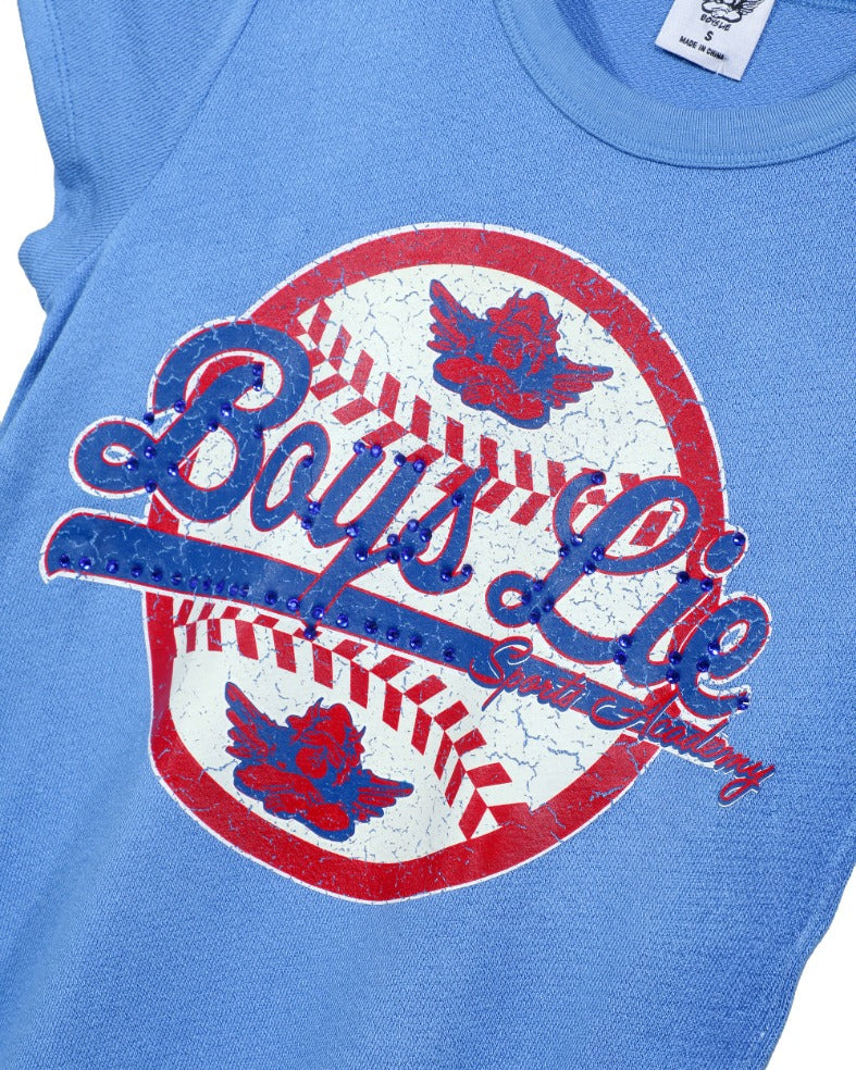 Boys Lie Sporting Blues Baby Tee